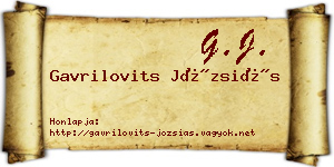 Gavrilovits Józsiás névjegykártya